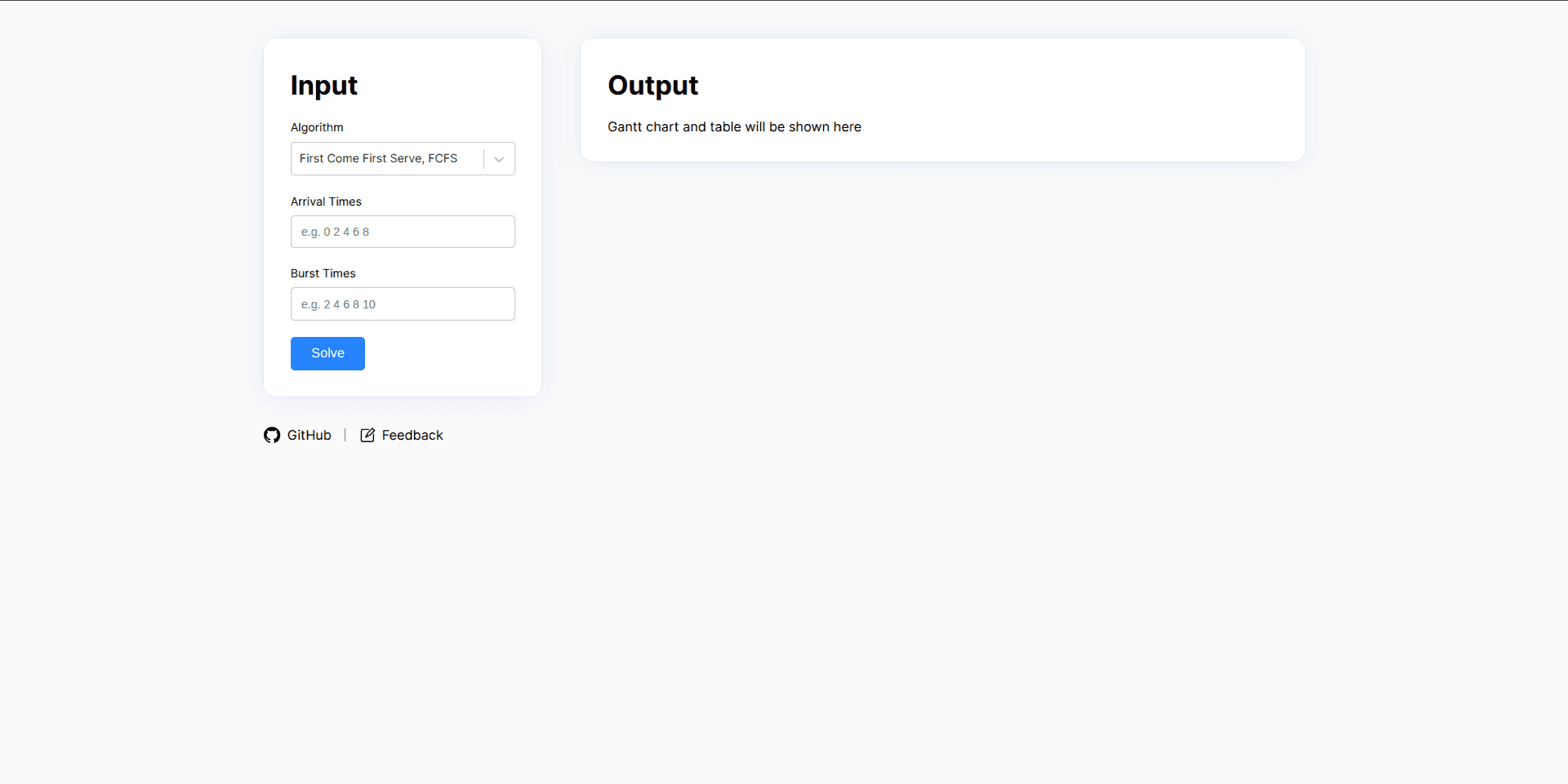 Process Scheduling Solver Home Page Image