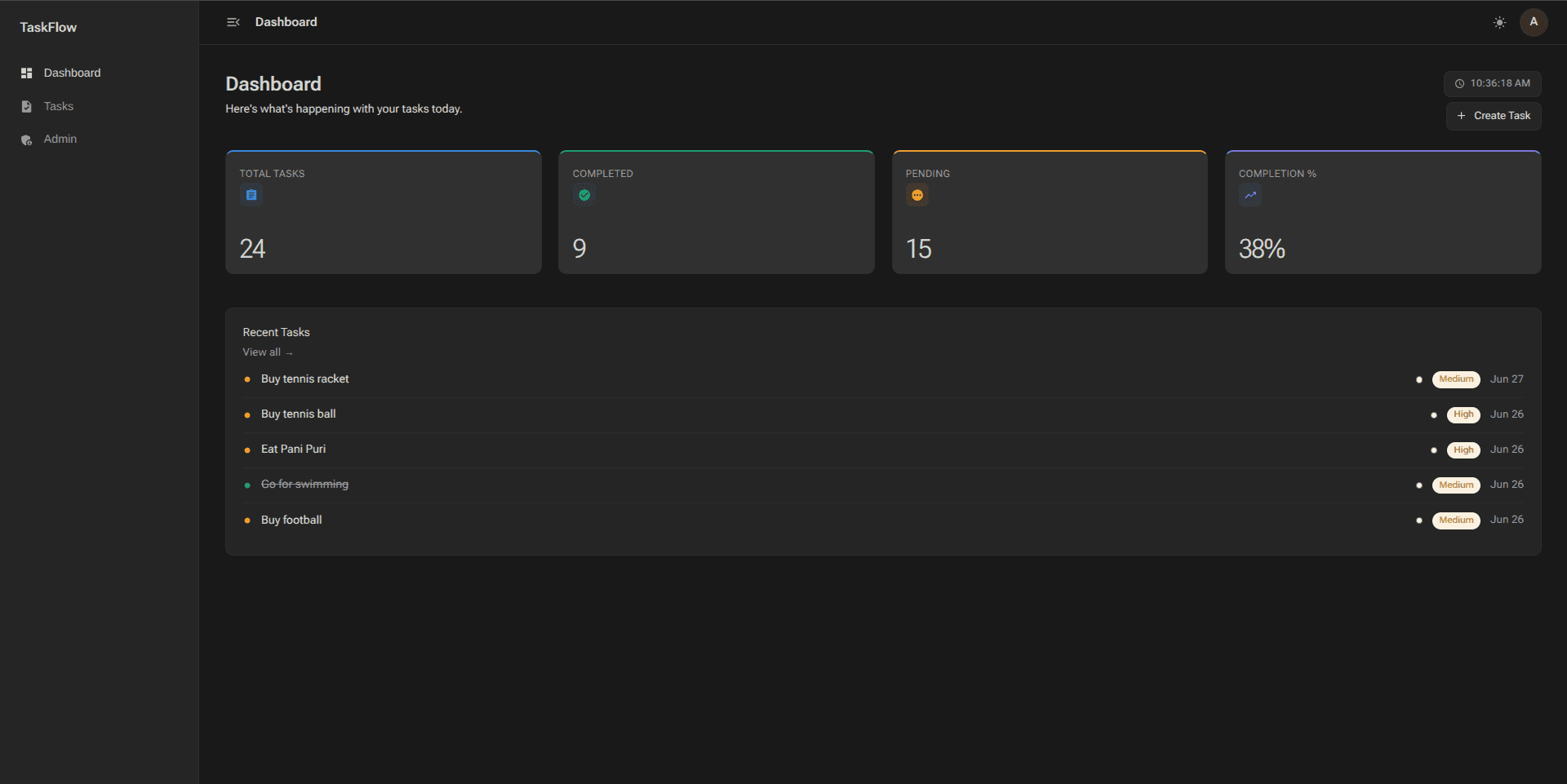 TaskFlow Home Page Image